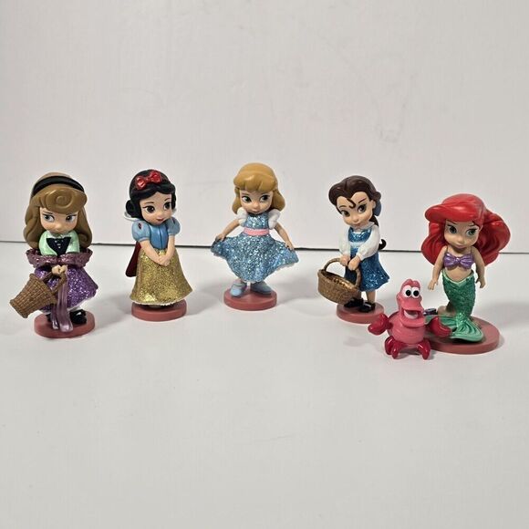 Disney Animators Mini Princess Collection Figurines Lot Of 6 Cake Toppers Ariel - Picture 1 of 8